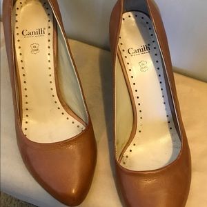 Real leather high heel shoe